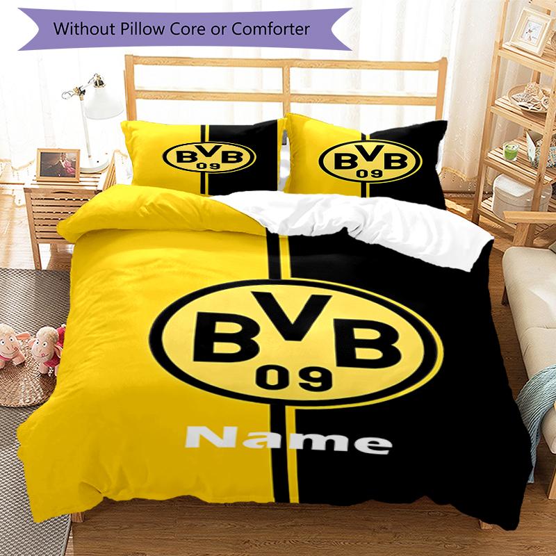 3pcs Custom Name BVB Bedding Set Duvet Cover Closure Includes 1 Duvet Cover & 2 Pillowcases, Soft and Comfortable for All Seasons.