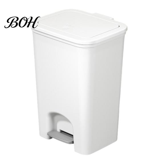 White And Gray Trash Can Pedal Can, with Dual-mode Lid, Easy Access Garbage Household Foot Operated Bin Odor-proof Slim Solid Color Waste Basket, for
