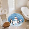 Snowy Day Penguin,Round Area Rug,Carpet Rug for Living Room Bedroom Sofa Playroom Decor,Non-slip Floor Mat