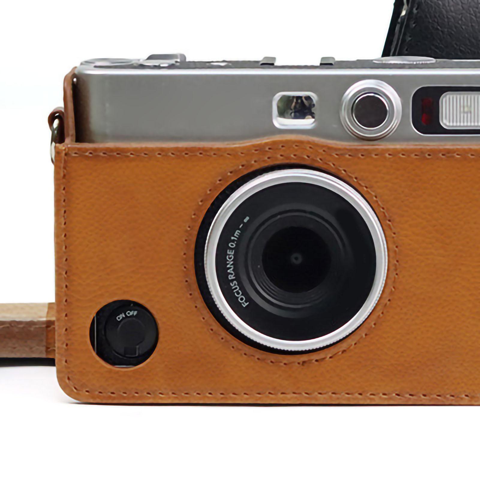 

Retro PU Leather Camera Bag Digital Camera Case Photography Leather Case for Instax Mini коричневий