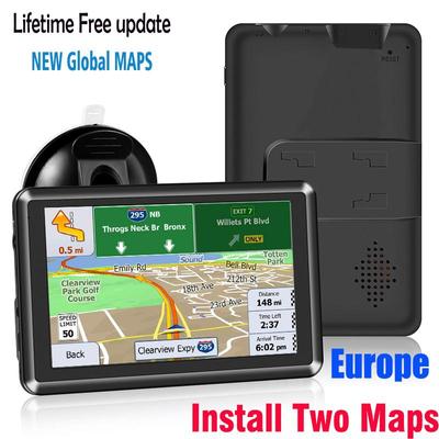 5 İnç GPS Navigasyon Araba Kamyon Aksesuarları Araçlar Ücretsiz Güncelleme İki Harita 2024 8GB Hız Uyarısı Sesli Yayın Avrupa
