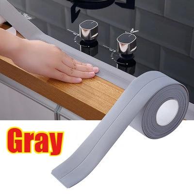 

PVC Waterproof Sealing Tape Bathroom Toilet Caulk Tapes Kitchen Sink Countertop Mildew Fouling Proof Sealer Self Adhesive Strip 2.2cm&1m серый