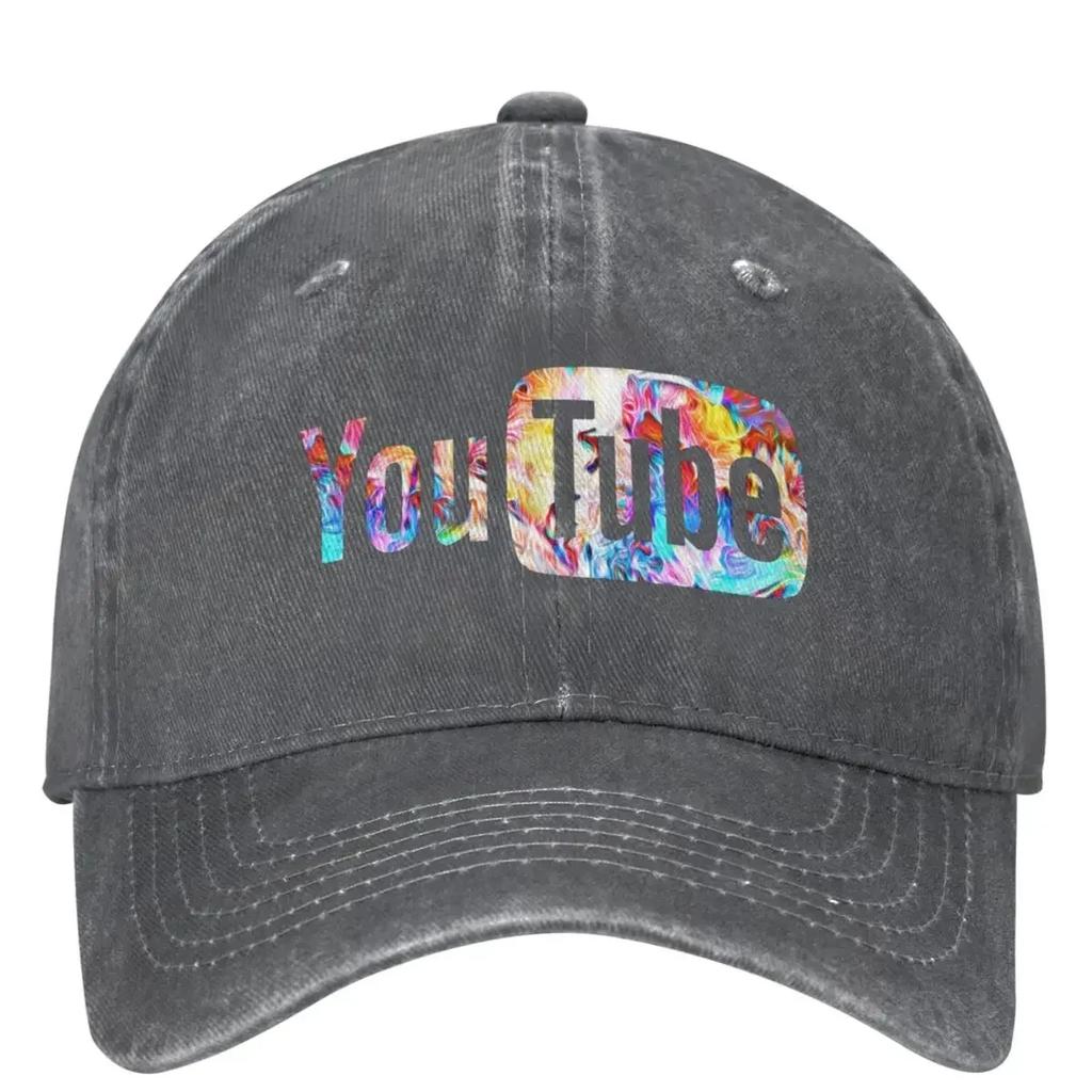 Colorful YouTubed Logo Denim Baseball Cap American Video Hiking Fishing Hip Hop Hats Summer Female Male SunProof Baseball Caps