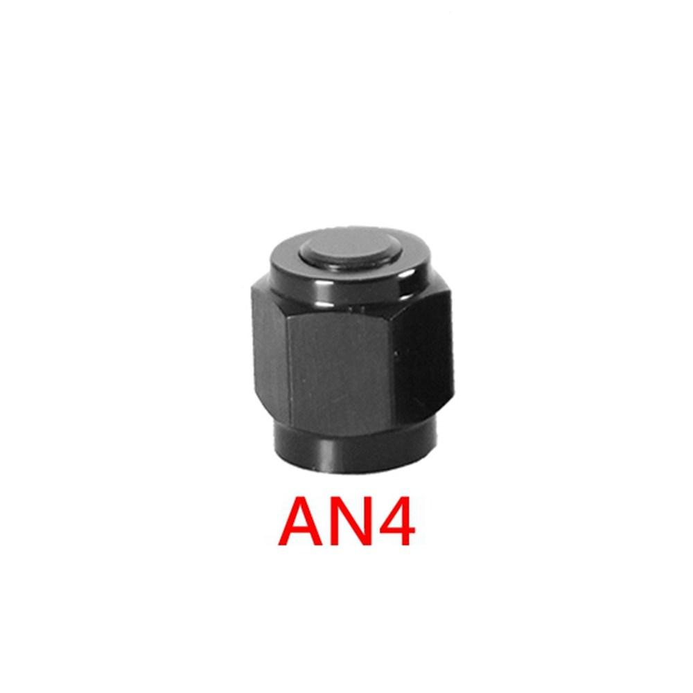 1Pcs High Quality Hex Head Port Fitting AN4 AN6 AN8 AN10 AN12 Adapter Female Flare End Cap Plug Tube Fitting Aluminum Black
