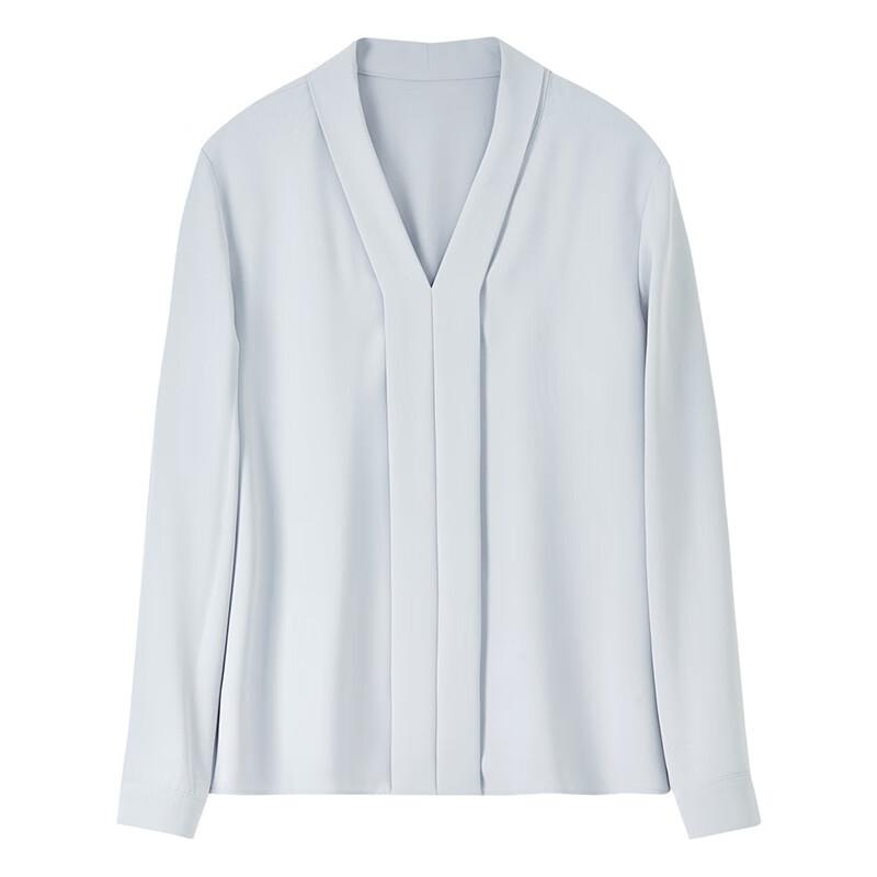Sentubila Women's Commuter White Shirt Professional V-Neck Slim Chiffon Blouse