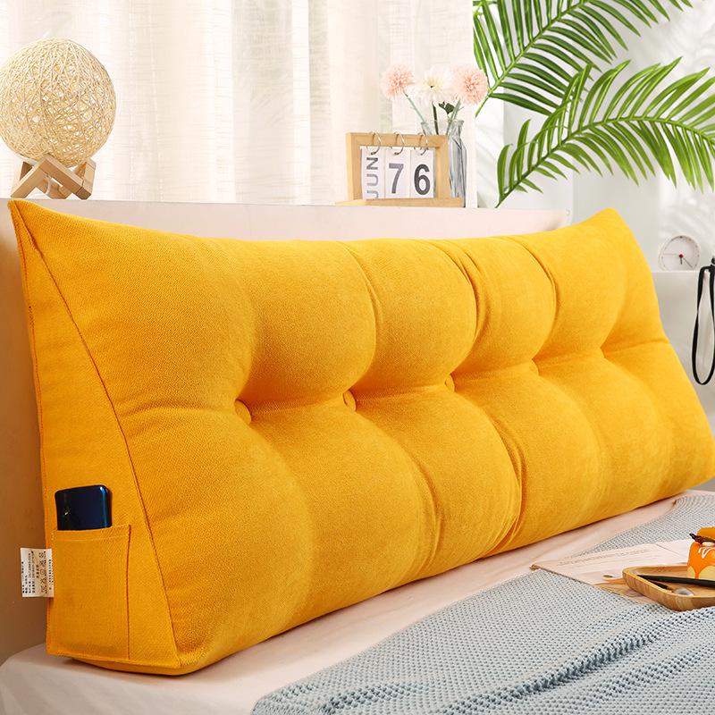 Triangle Large Backrest Lumbar Support Cushion - Solid Color Sofa & Bed Pillow