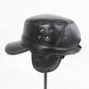 Male Genuine Cowhide Lerther Hats Men Autumn Winter Real Cowhide Lerther Hat Outdoor Keep Warm Natural Cow Leather Cap