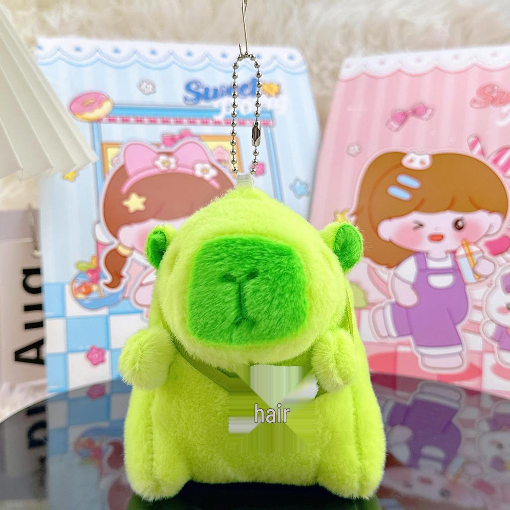Viral Capybara Backpack Charm: Plush Toy Keychain and Pendant