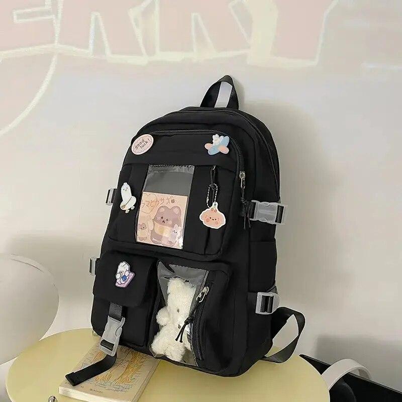 Popular Purple Color Girls High School Student Backpack Bags