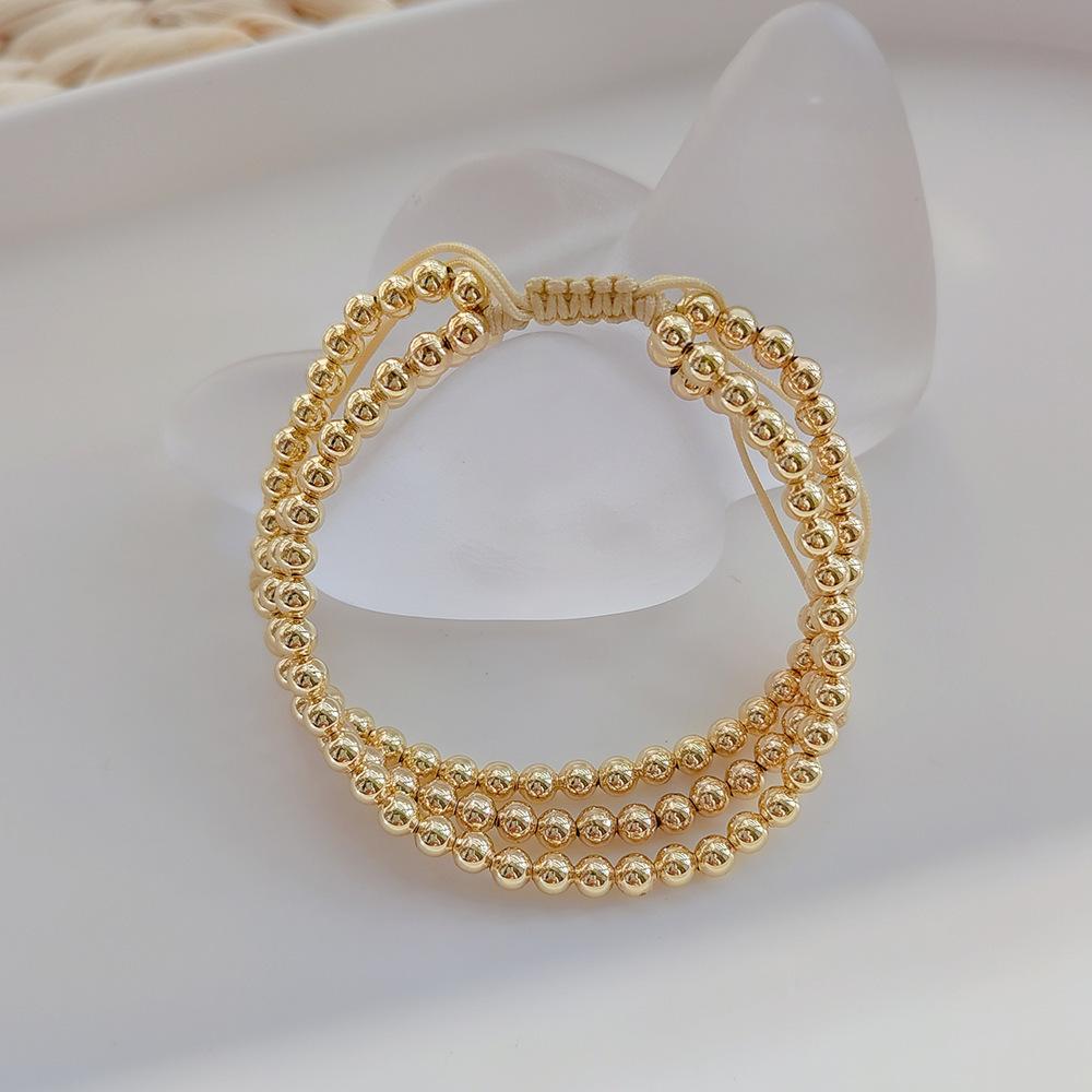 Vintage Copper Metal Multilayer Beaded Bracelet For Women Fashion Boho Chunky Gold Plated Bracelets Jewelry Gifts 2026 New