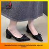 Butterfly Knot Flat Shoes For Women Spring Pu Slipon Low Heel Pointed Toe