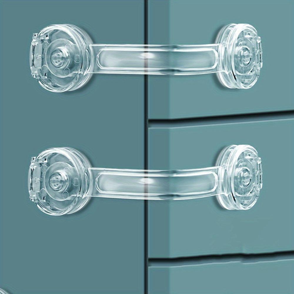 

5pcs Clear Safety Drawer Locks, Fridge - Secure & Easy-to-Install Transparent Design, Childproofing Essentials|Safety Locks