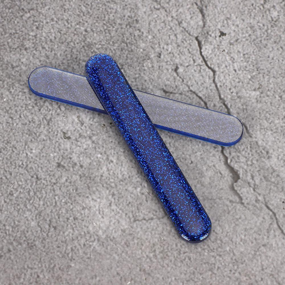 2 stuks nagelkunst polijst- en slijpvijlen, professionele nano glazen nagelvijl, manicurevijl, blauw