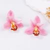 Náušnice s velkými květy motýlí orchideje Přehaněné bohémské visací náušnice Svatba