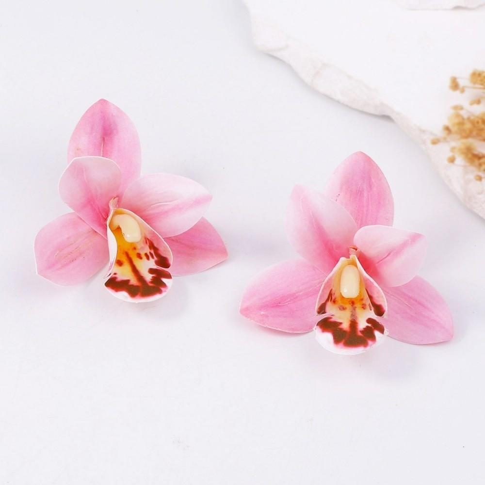 Náušnice s velkými květy motýlí orchideje Přehaněné bohémské visací náušnice Svatba