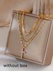 Minimalism Plated Layered Cross Necklace Set Cubic Zirconia Pendant Paperclip Chain Dainty Stackable Choker Fashion Jewelry