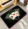 Poker Themed Playing Card Floor Mat with A, K, Q, J and Spade Green and Black Floor Mats Creative Game Room Decoration Gifts