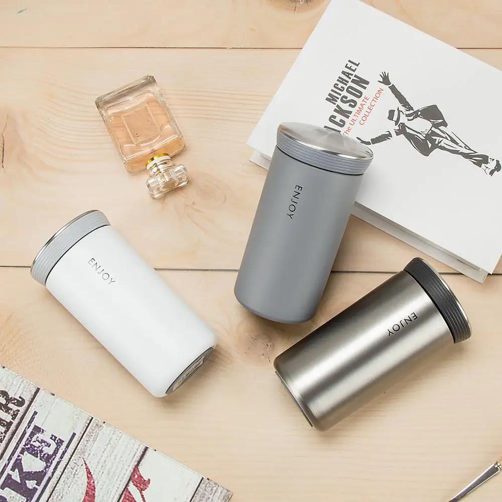 New 350ml Thermos Mug with Filter Business Style Double Wall Stainless Steel Vacuum Flasks Coffee Tea Travel Mug Thermocup