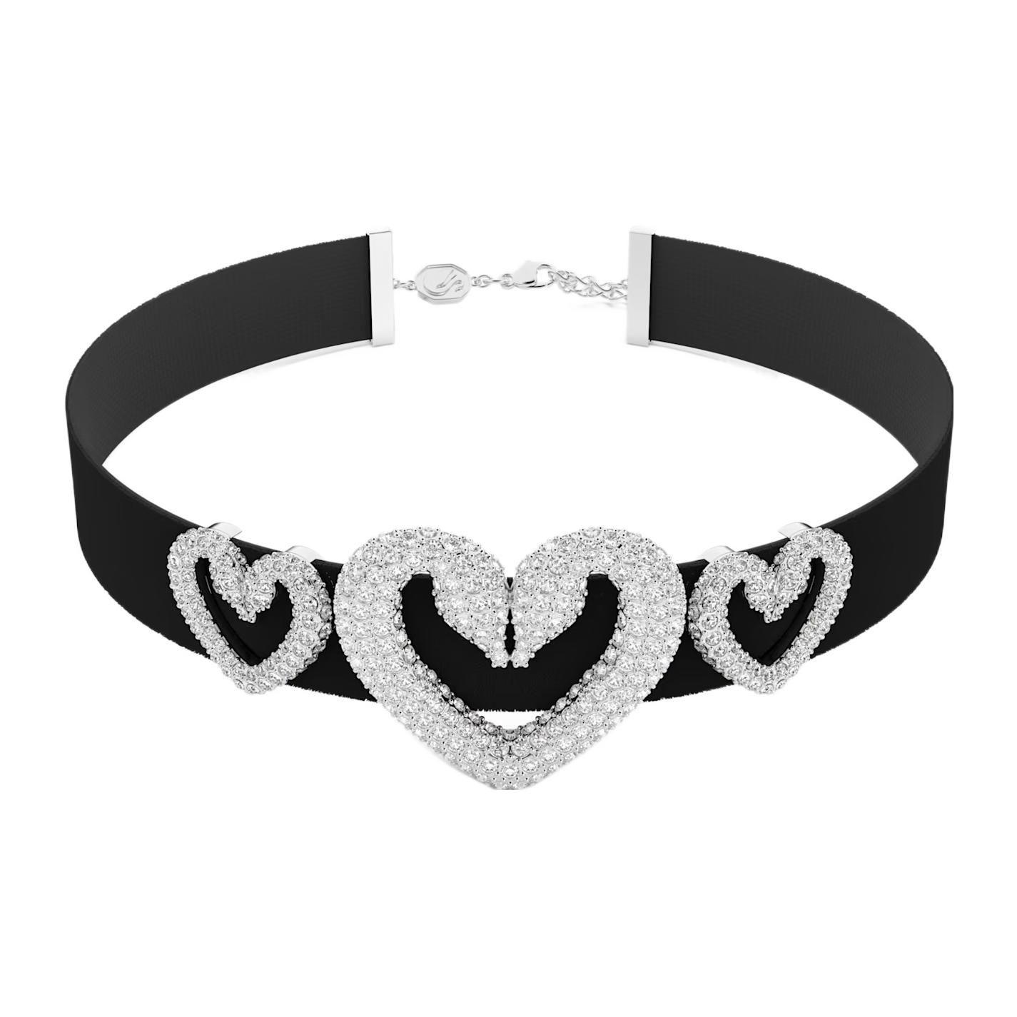 Swarovski Heart Shaped Swan Pendant Necklace Women necklace Black 5644909 Black,F