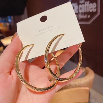 S925 Silver Needle European-American Fashion Statement Circle Earrings - Retro, High-End Style for Women