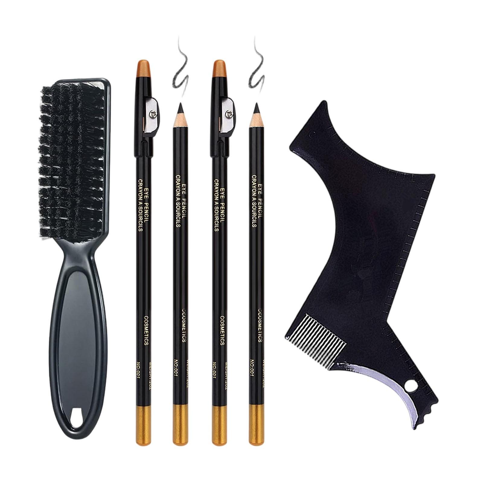 

Серия для ухода за бородой для мужчин Расческа для укладки бороды Линейка для подравнивания Инструмент для укладки бороды One Size чёрный