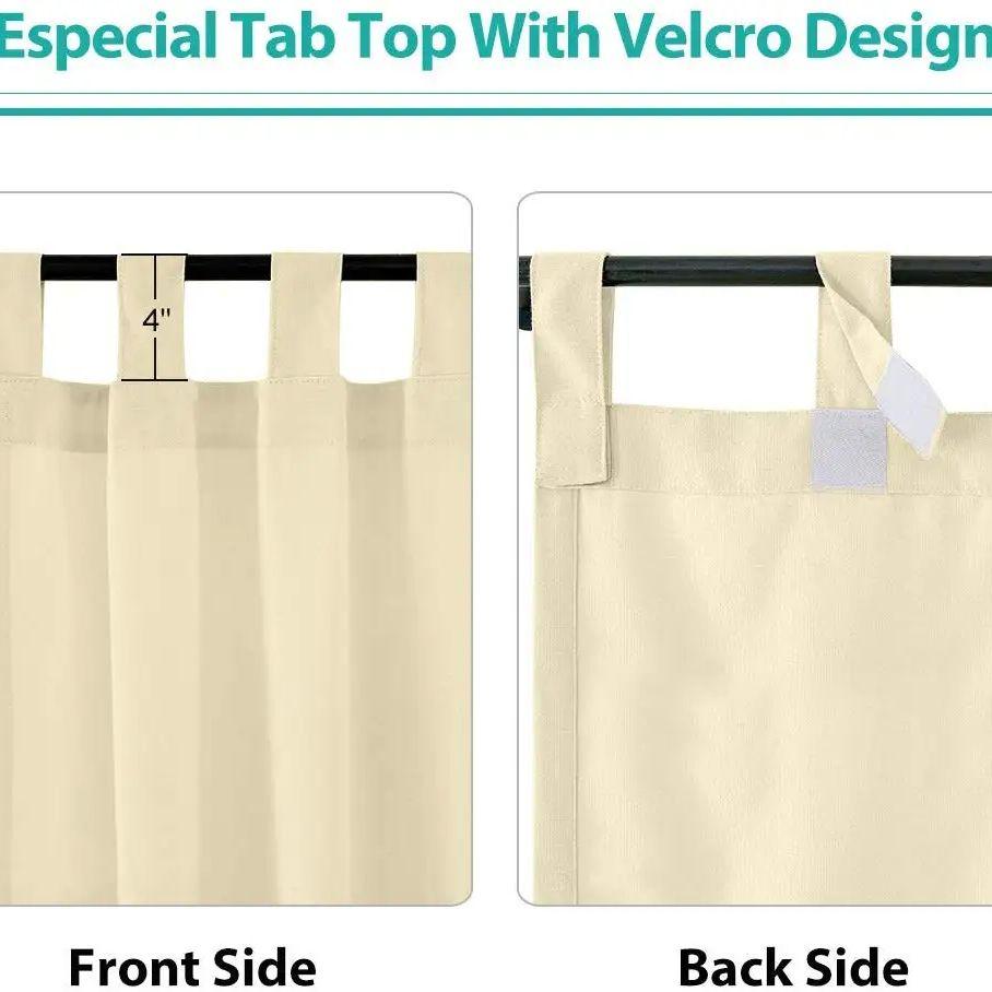 

Beige Outdoor Thermal Tab Top Blackout Curtain - 50 in. W x 108 in. L белый