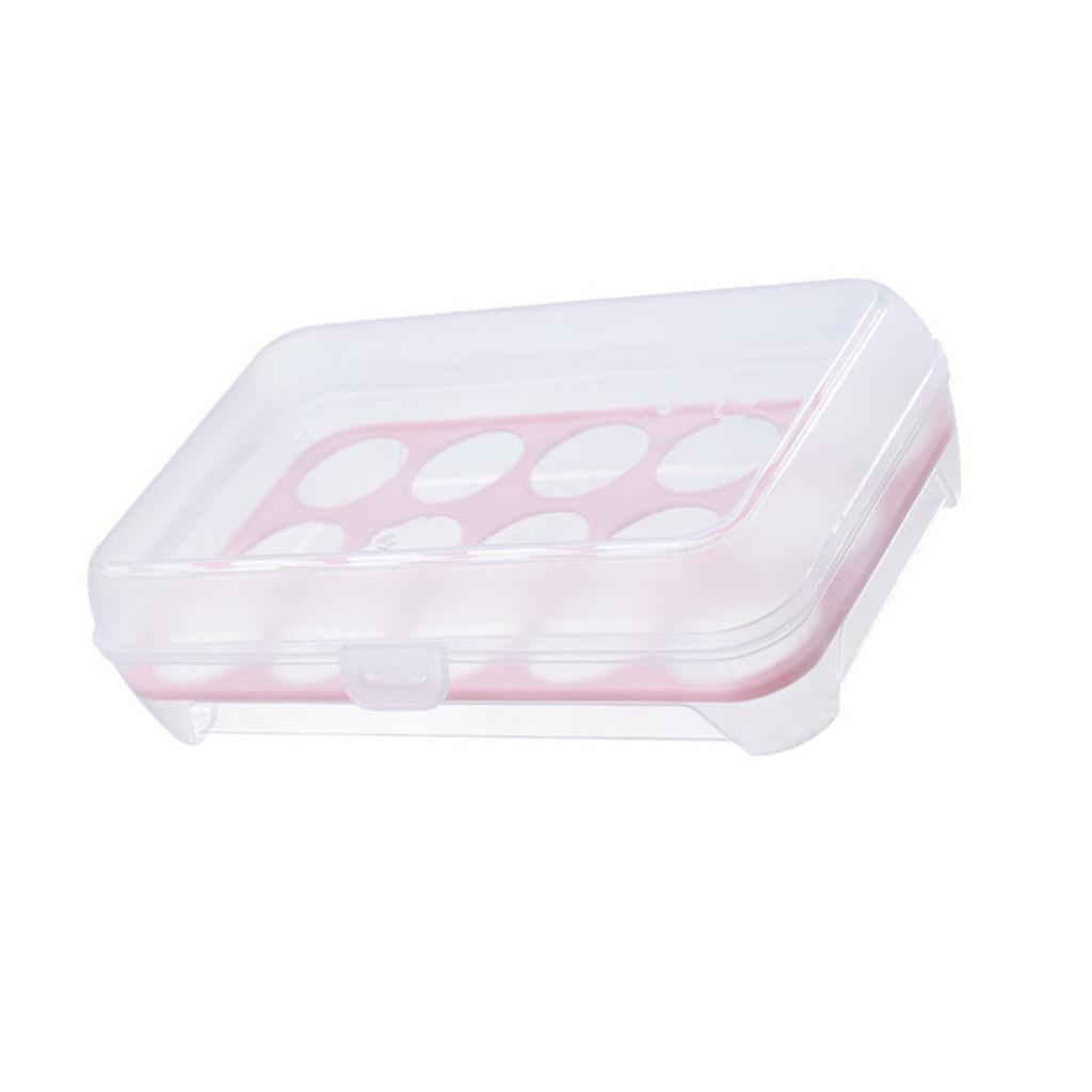 Přenosný držák na vejce 15 přihrádek Multifunkční průhledná nádoba na skladování vajec do lednice kuchyně