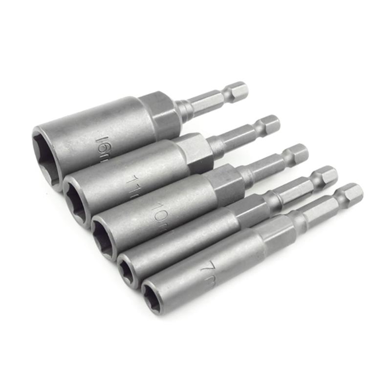 Heavy Duty Hexagonal Shank Socket Kit 5.5-19mm for Enhances Clamping Force Durability Enhances Clamping Force Stability