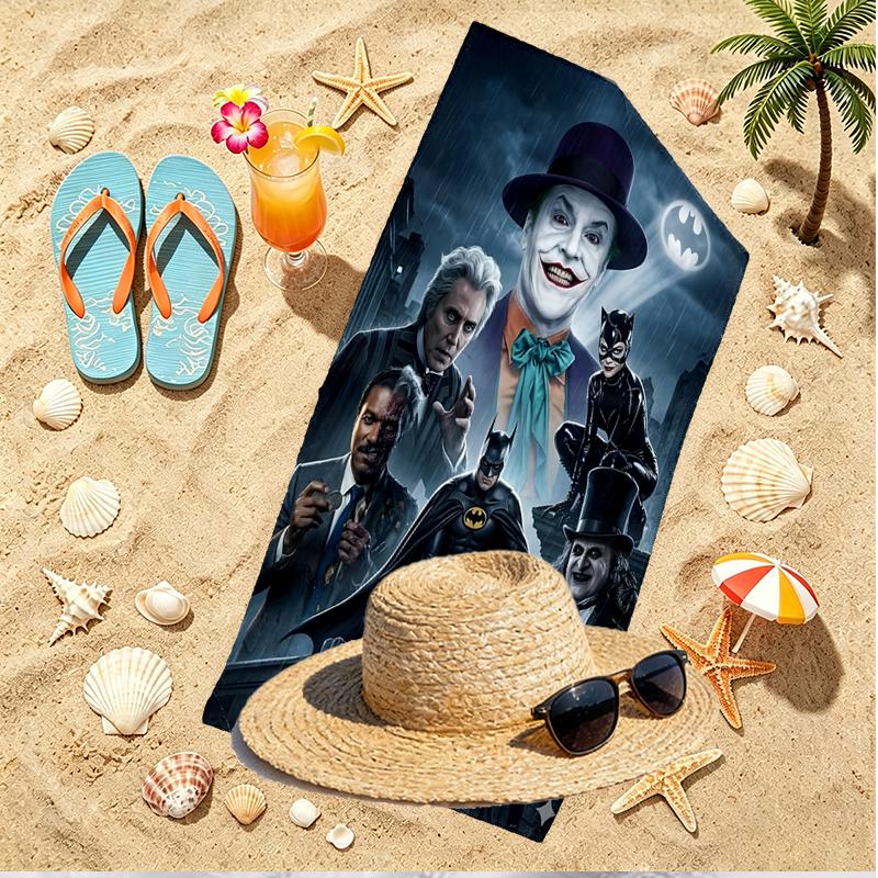 Batman Aufdruck Strandtuch, Vielseitiges Leichtes Saugfähiges Strandtuch für Pool Surfen Yoga Badezimmer, Perfektes Geburtstags-Urlaubsgeschenk
