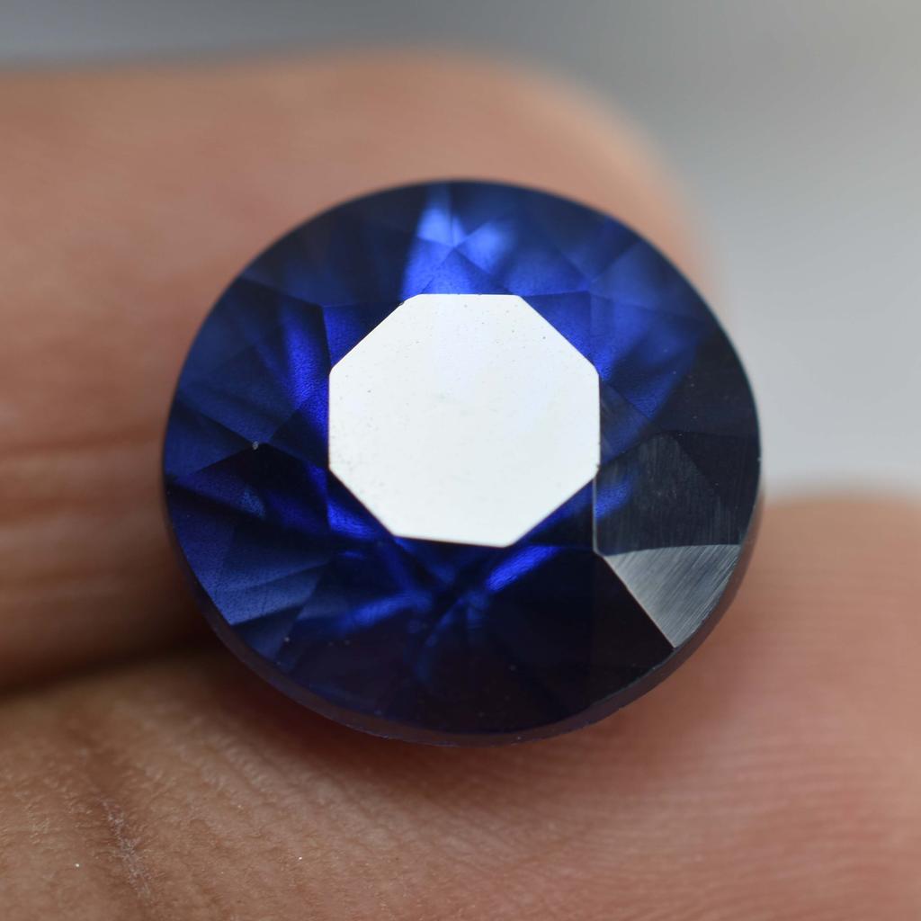Natural Ceylon Real Sapphire Round Cut Blue 7.85 Ct Loose Gemstone