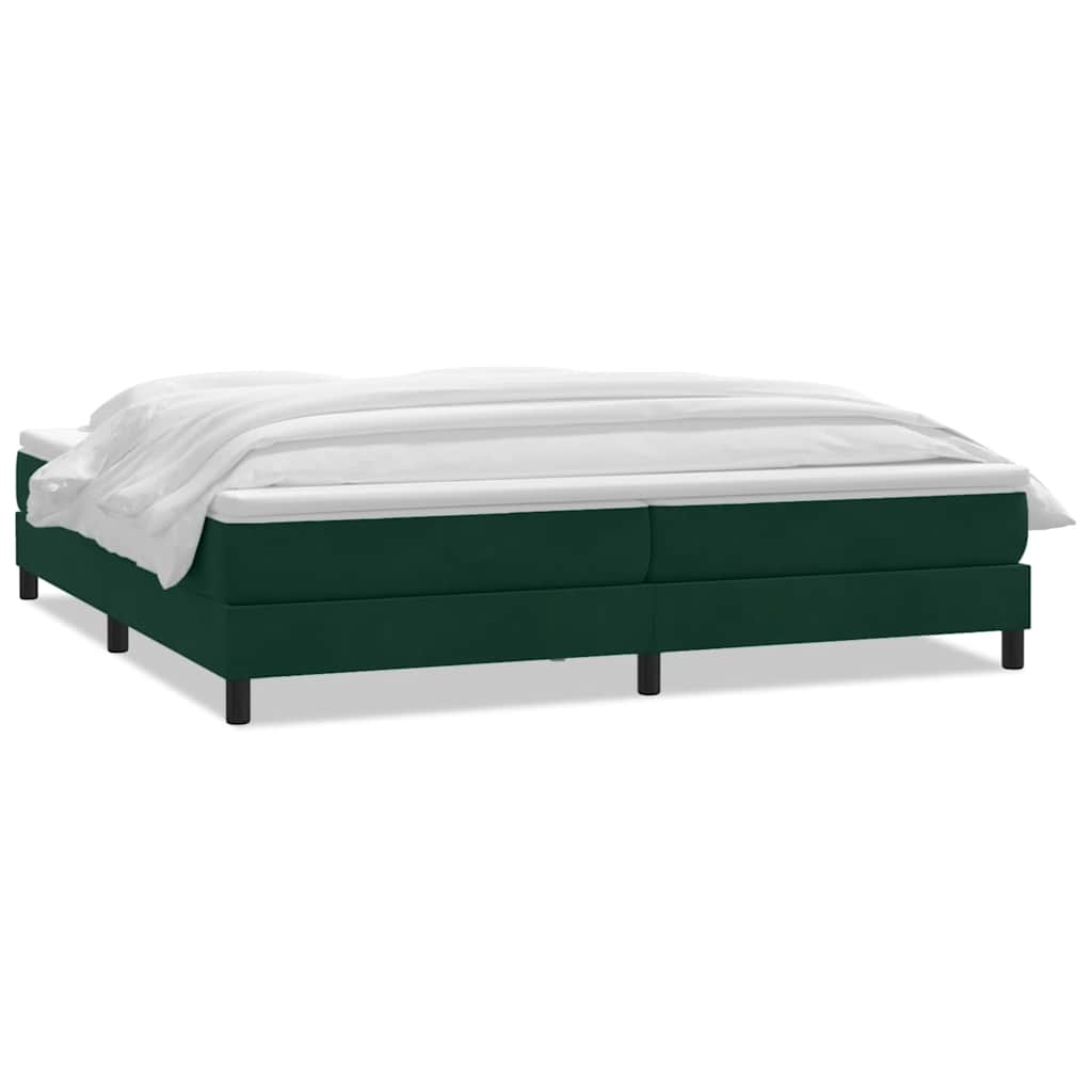 Box Spring Bed with Mattress Dark Green 180 x 220 cm Velvet