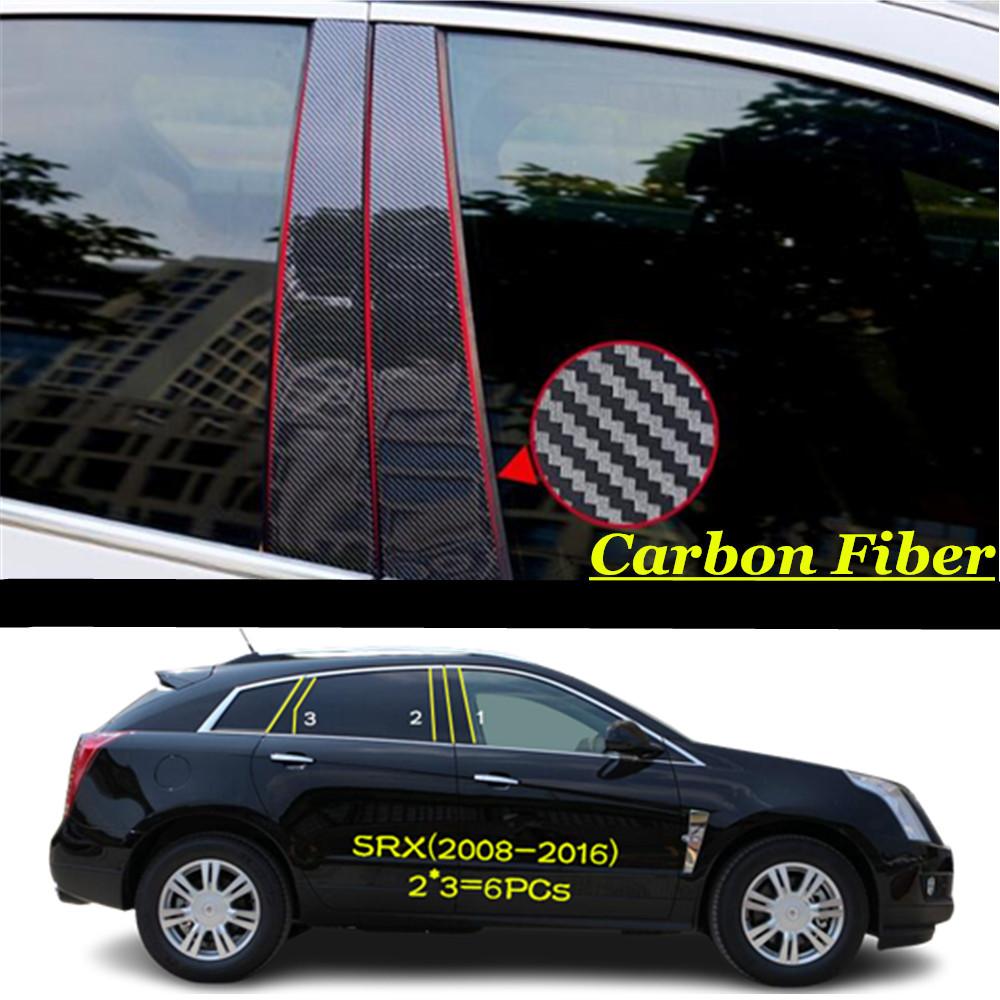 For Cadillac CTS 2008+/SRX 2006-2016/Escalade 2007-2014 Car PC Material Pillar Post Cover Door Trim Window Molding Sticker Plate