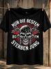 Nur Die Besten Sterben Jung With Pistons Wings And Red Rays Biker Rock Memorial Graphic Unisex All Unisex All TShirt