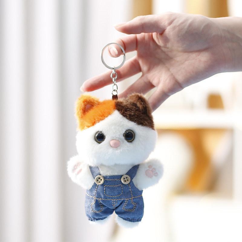 Plush Cat Doll Keychain Gift For Women With Soft Polyester Filling