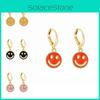 Fashionable Multicolor Geometric Smiley Earrings Trendy Alloy Jewelry