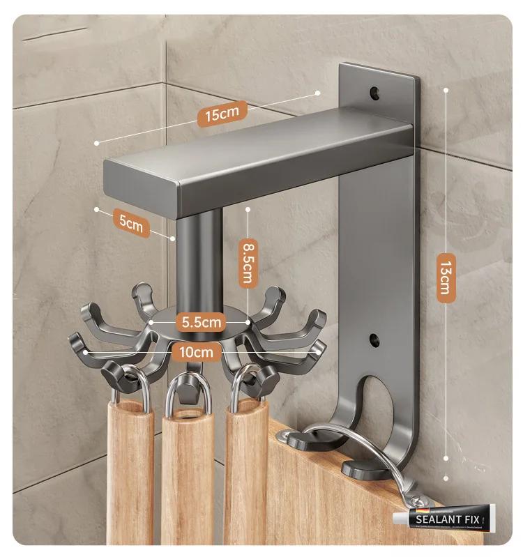 

Скиммер 360° поворотная настенная стойка с крючком держатель для кухонных принадлежностей лопатка разделочная доска для хранения вращающаяся полка для кухонных принадлежностей