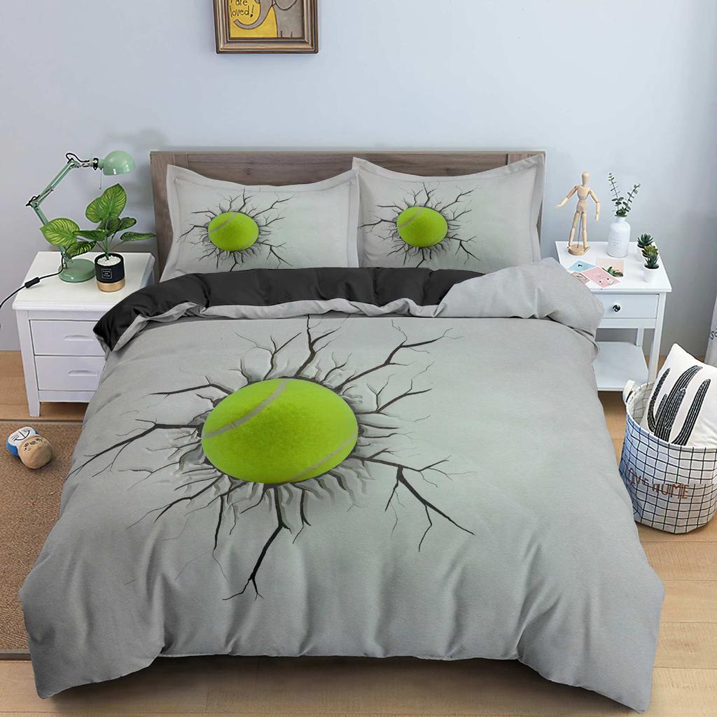 3D Football Printed Home Bedding Set Comfortable Quilt Cover and Pillowcase 2/3 Pieces EU/US/AU/UK Single Bed Double Bed Home Decoration