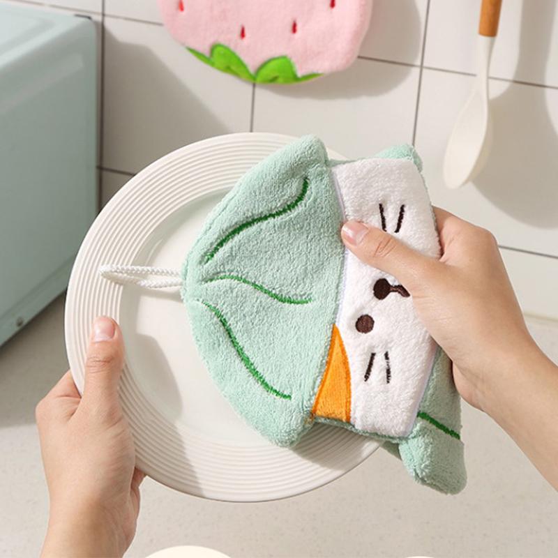 Cartoon Fruit Animal Hand Towel Hanging Coral Fleece Small Towel Children'S Hand Towel Soft And Absorbent
