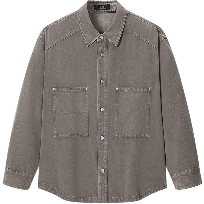 GXG Men s Grey-Green Casual Denim Shirt Jacket M