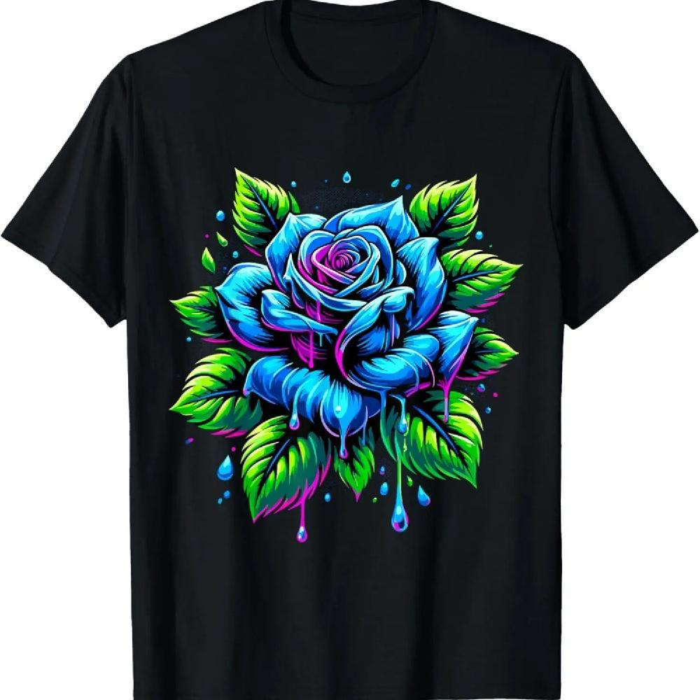 

Футболка «Голубая роза» XXXL чёрный