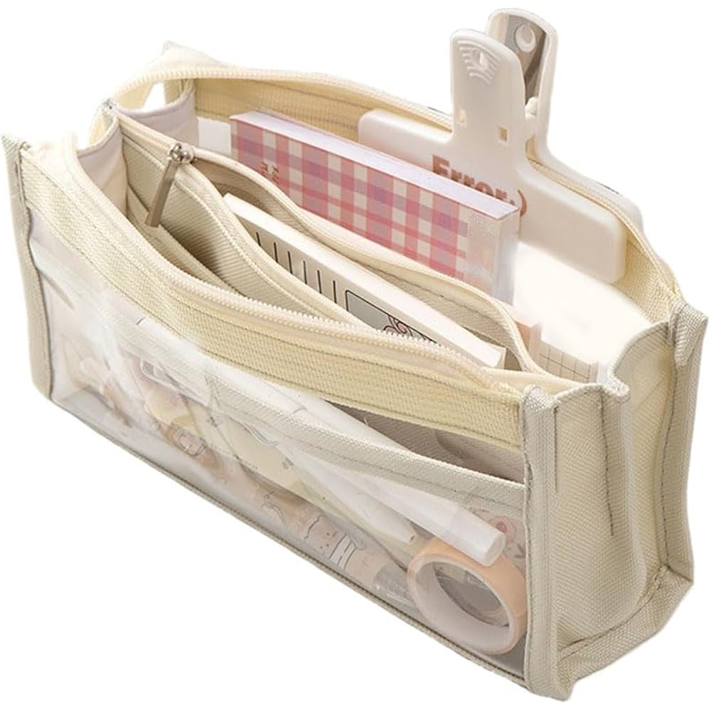 Nannlia Pen Case, Transparent, Large Capacity, 6 Layers, Stylish Pencil Case, Korean Stylish, Sim...
