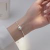 Simple Personality Sterling Silver Chain Freshwater 8-9mm White Pearl Near Round 925 Bracelet Fine Jewelry Gifts for Women Girls