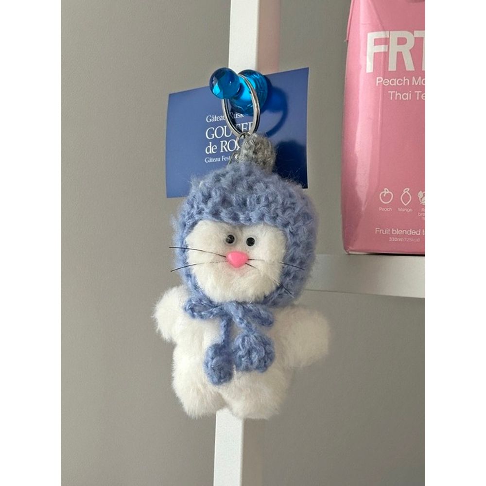 Eleganter Tisch Angora Hut Kim Teo Schlüsselanhänger 2 Farben Puppen Schlüsselanhänger Weißer Anhänger