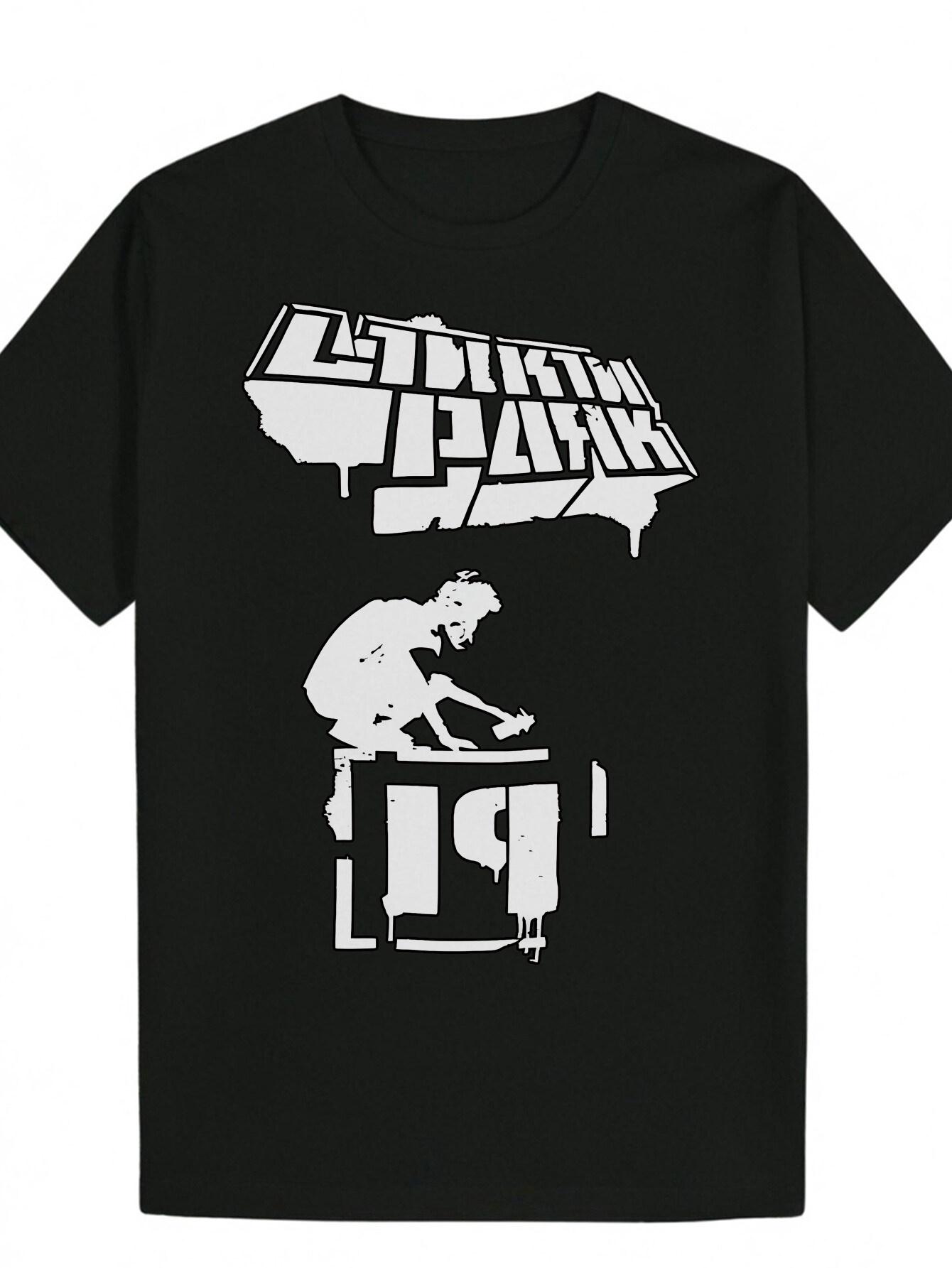 Crew Neck T-shirt - LIFE IS A JOURNEY Graphic Tee with Dumbbell Design XXL