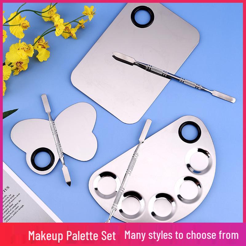 Set de Paletas Cuadradas de Acero Inoxidable para Artistas de Maquillaje para Mezclar Base y Herramientas de Belleza