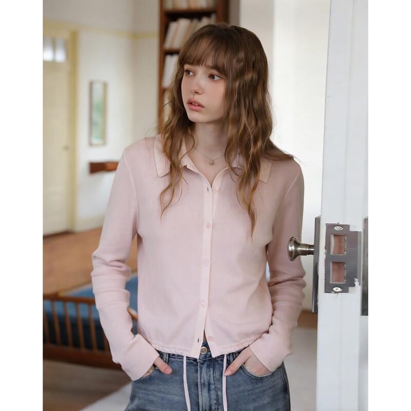 Demana Korean Style Loose Fit Lapel Drawstring Shirt S
