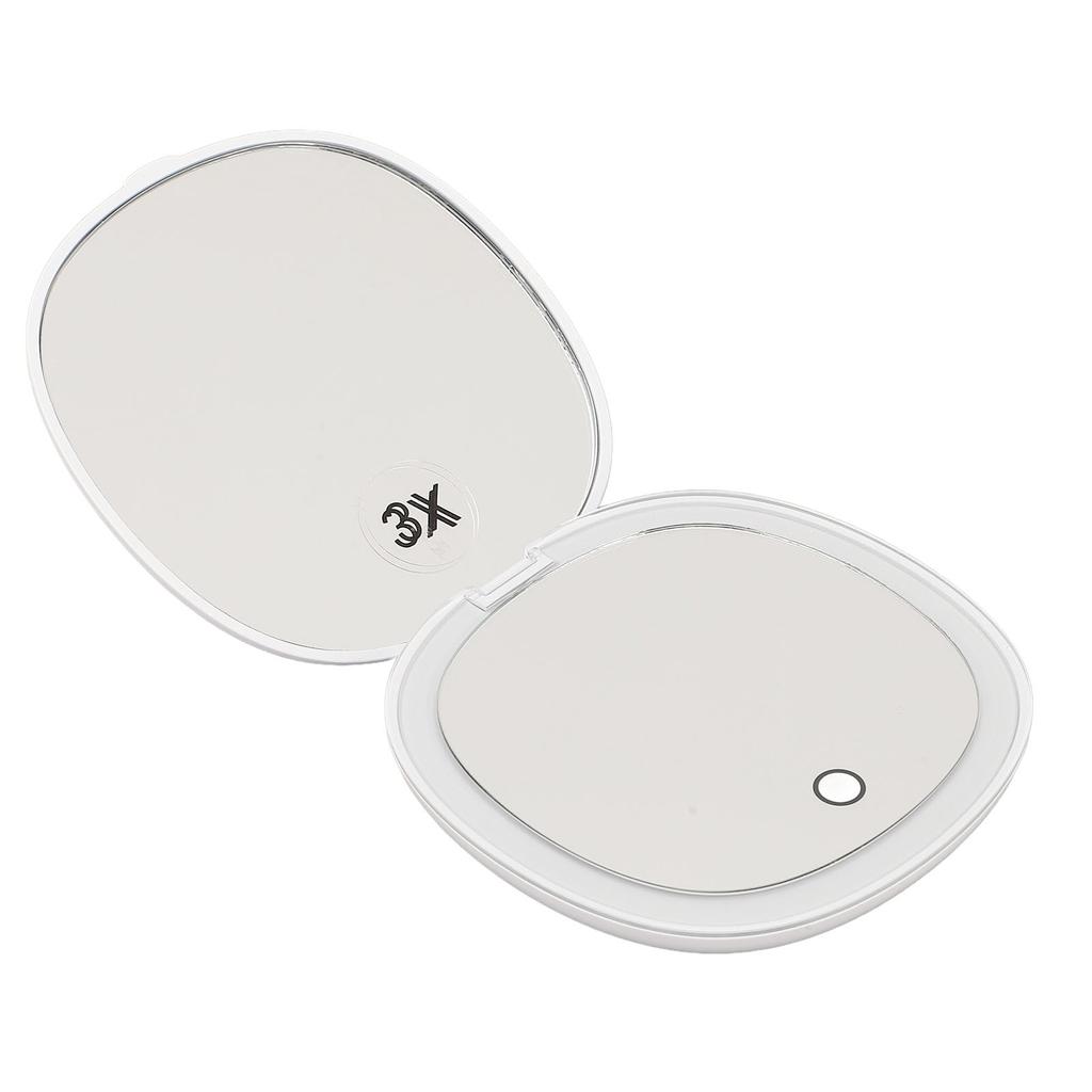 Rechargeable Travel Makeup Mirror Light Small Compact Rechargeable Color Temperatur Dimmable LED Mini Mirror for Purse