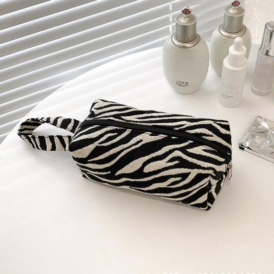 Cestovní kosmetická taška s potiskem leoparda a zebry, taštička na make-up se zipem na štětce na make-up, tužky, rtěnky