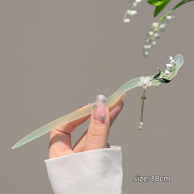 Vintage Maiglöckchen Fransen Haarstäbe Modische weibliche Haarnadel Haarstab weiblicher Haarschmuck