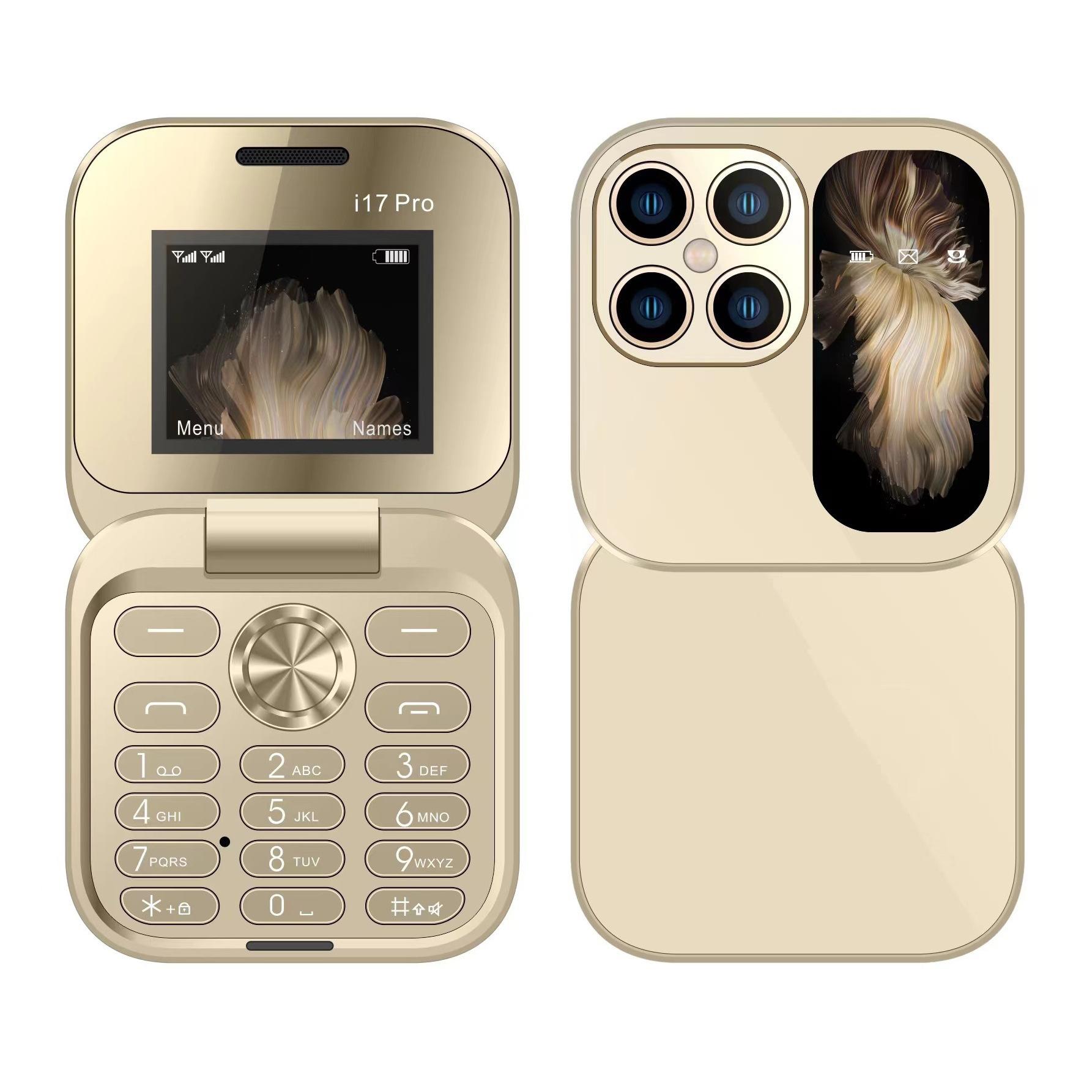 

I17mini Dual Card 2G Non-smart Phone I17pro Flip Button for The Elderly Mobile Phone Full Netcom